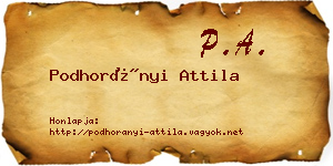 Podhorányi Attila névjegykártya