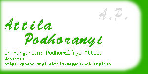 attila podhoranyi business card